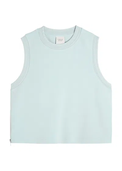 Varley Shea Crop Stretch-jersey Tank In Blue