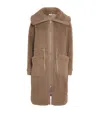Varley Logan Sherpa Coat Ash Taupe In Black
