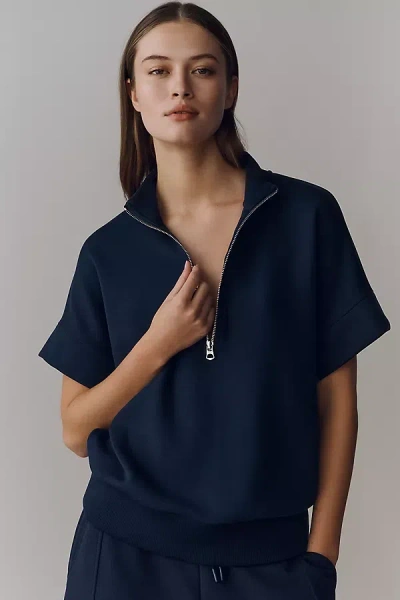 Varley Short-sleeve Ritche Sweatshirt In Blue