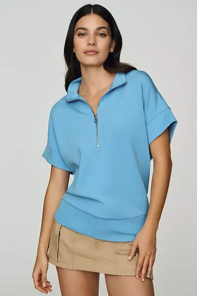 Varley Short-sleeve Ritche Sweatshirt In Blue