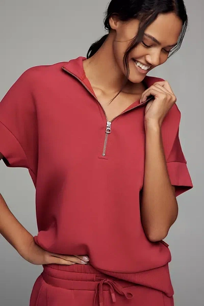 Varley Short-sleeve Ritche Sweatshirt In Red