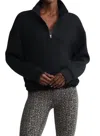 Varley Sian Cropped Half-zip Midlayer In Black