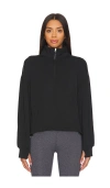 Varley Davidson Half-zip Stretch-jersey Sweatshirt In Black