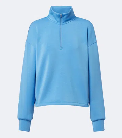 Varley Sian Cropped Jersey Sweatshirt In Blau