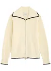 Varley Sibley Waffle-knit Jacket In Cream