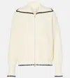Varley Sibley Waffle-knit Zip-up Cardigan In White