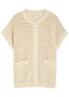 Varley Sidra Oversized Pointelle-knit Cardigan Sweater Vest