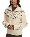 Varley Sigrid Fair Isle Half Zip Sweater In Neutral