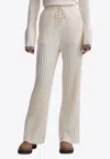 Varley Simeon Rib Knit Wide Pants In White