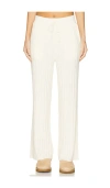 Varley Simeon Wide Rib Knit Trouser In Egret