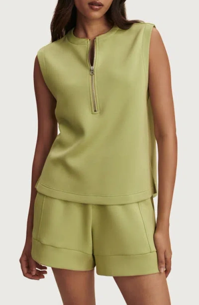 Varley Simmons Half Zip Tank In Green