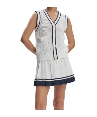 Varley Sleeveless Knitted Cardigan In White
