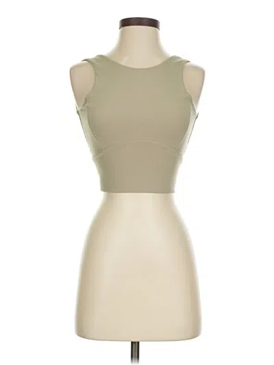 Pre-owned Varley Sleeveless Top Tan Halter Neckline Tops In Brown