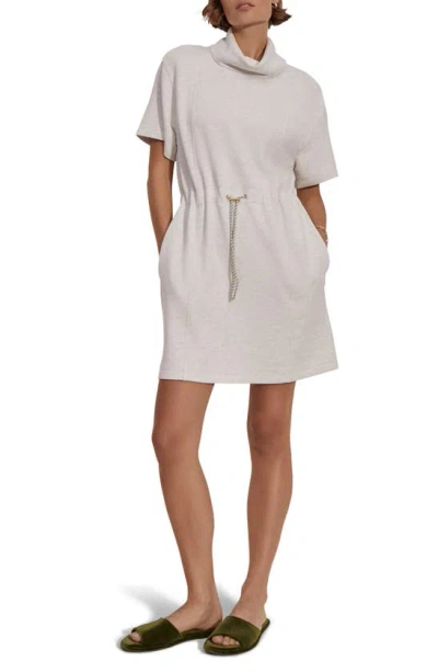 Varley Sophie Turtleneck Mini Dress In Ivory Marl