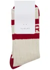 Varley Spencer Logo-intarsia Fleece Socks In Beige