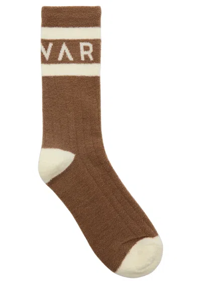 Varley Spencer Logo Terry Socks In Brown