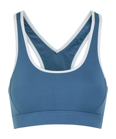 Varley Stretchy Knitted Sports Bra In Blue