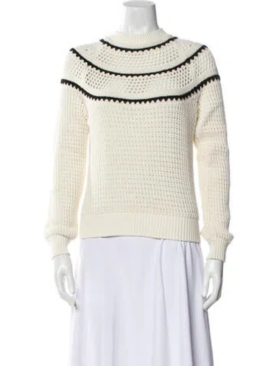 Pre-owned Varley Striped Crew Neck Sweater In Blue