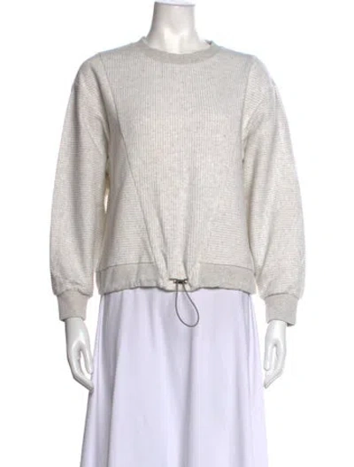 Pre-owned Varley Striped Crew Neck Sweater In Grey