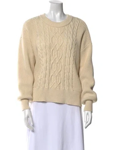Pre-owned Varley Striped Crew Neck Sweater In Neutral