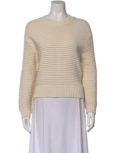 Pre-owned Varley Striped Crew Neck Sweater In Neutral