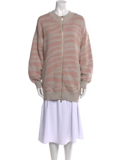 Pre-owned Varley Striped Crew Neck Sweater In Pink