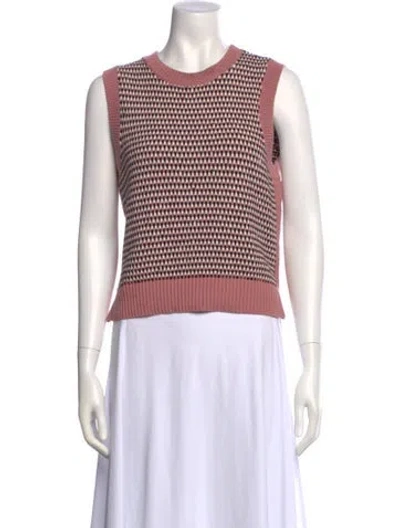 Pre-owned Varley Striped Crew Neck Sweater In Pink