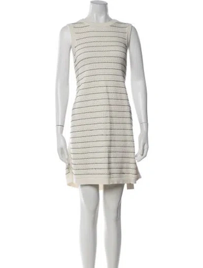 Pre-owned Varley Striped Mini Dress In Neutrals