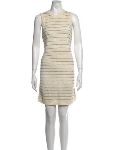 Pre-owned Varley Striped Mini Dress In Neutrals