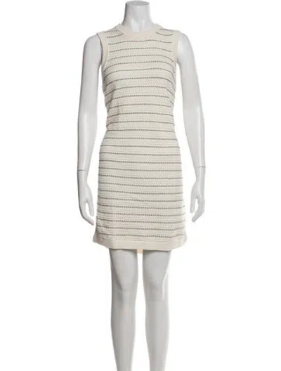 Pre-owned Varley Striped Mini Dress In White
