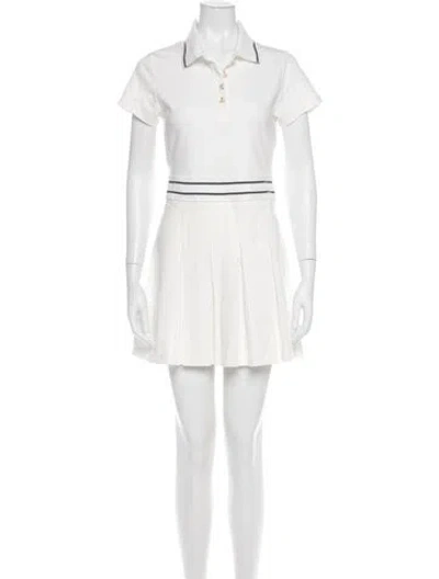 Pre-owned Varley Striped Mini Dress In White