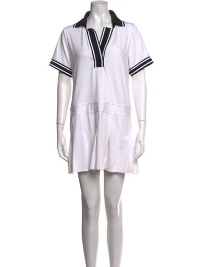 Pre-owned Varley Striped Mini Dress In White
