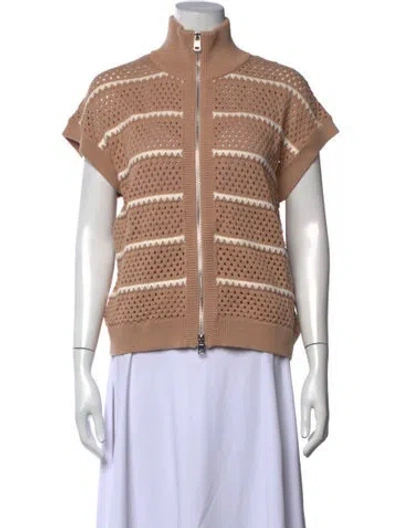 Pre-owned Varley Striped Mock Neck Sweater W/ Tags In Neutrals
