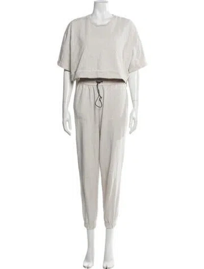 Pre-owned Varley Striped Pant Set In Neutral