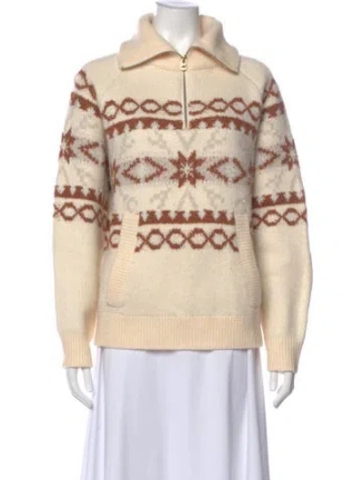 Pre-owned Varley Striped Sweater In Neutral