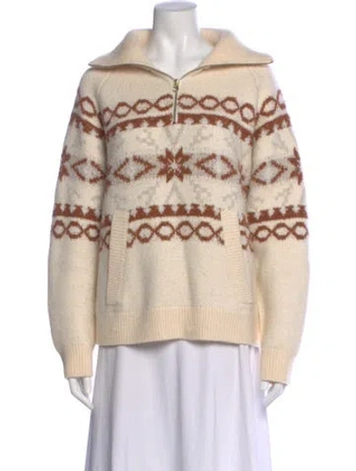 Pre-owned Varley Striped Sweater In Neutral