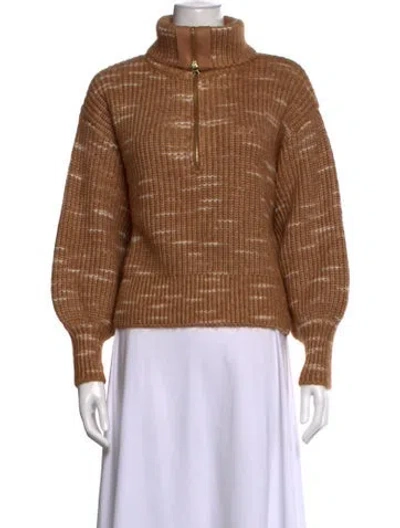 Pre-owned Varley Striped Turtleneck Sweater W/ Tags In Brown