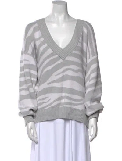 Pre-owned Varley Striped V-neck Sweater In Multi