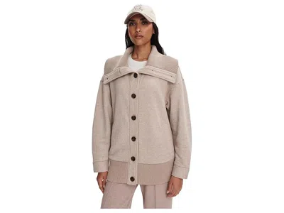 Varley Tammy Cotton-blend Jersey Jacket In Brown