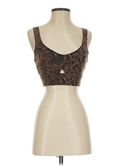 Pre-owned Varley Tank Top Brown Strapless Neckline Tops