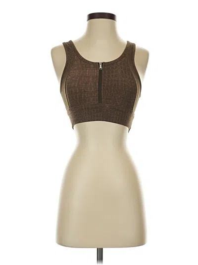 Pre-owned Varley Tank Top Brown Strapless Neckline Tops