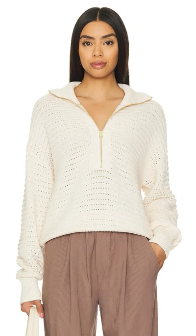 Varley Tara Half Zip Sweater In Whitecap Grey