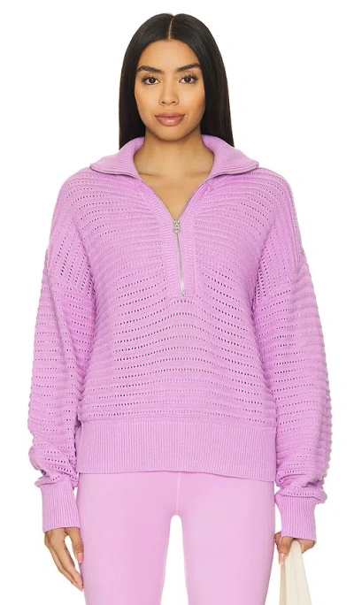 Varley Tara Half Zip Sweater In Smoky Grape