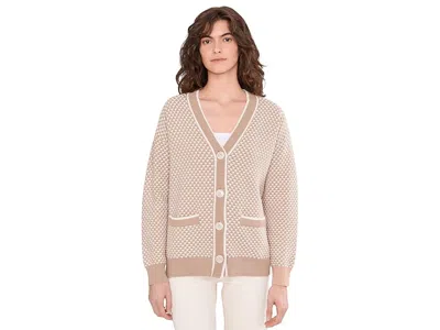 Varley Tarran Stitch Knit Cardigan In Gray