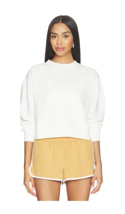 Varley Tasmin Cropped Sweater In White