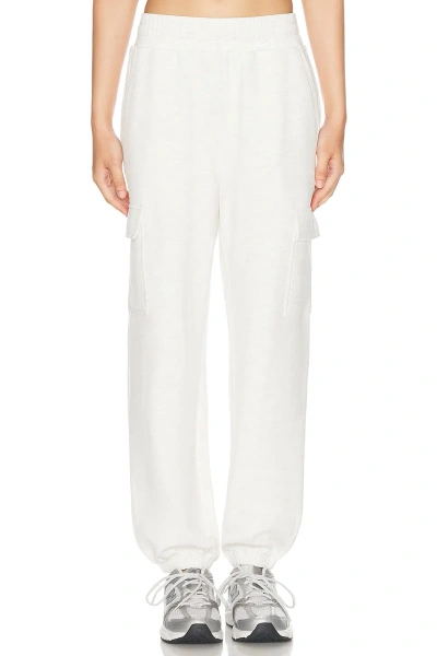Varley The Relaxed Pant Stretch-jersey Sweatpants In Ivory Marl
