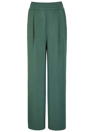 Varley The Extra Wide Leg 29.5in Stretch-jersey Sweatpants In Green