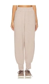 Varley Mélange-effect Tapered Trousers In Taupe