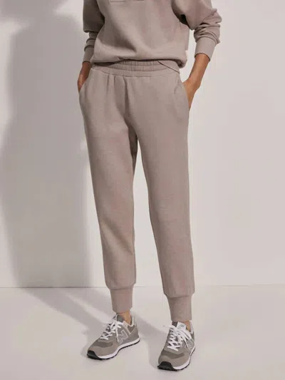 Varley The Slim Cuff Pant In Taupe Marl In Beige