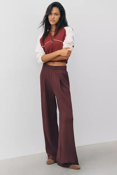 Varley The Wide Leg 30" Pants In Burgundy